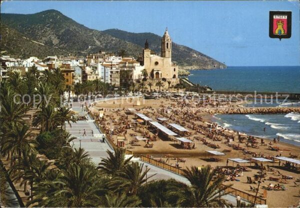 Sitges Platja d_Or Strand Promenade Kirche Küs