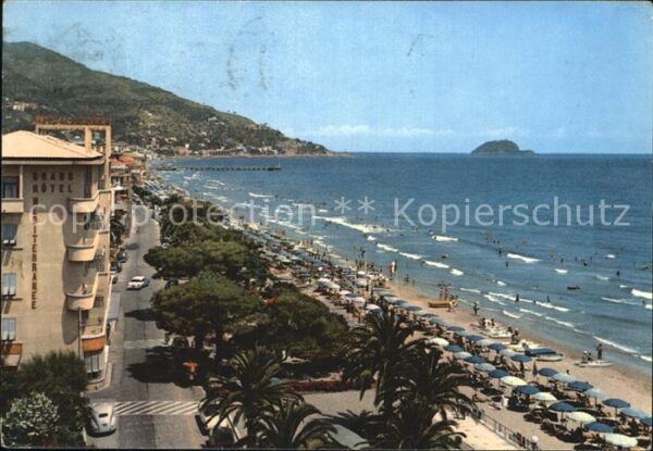 ALASSIO Savona Liguria IT Strand Promenade Blumenriviera