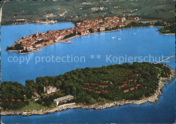 Porec otok Sv Nikola Halbinsel Fliegeraufnahm