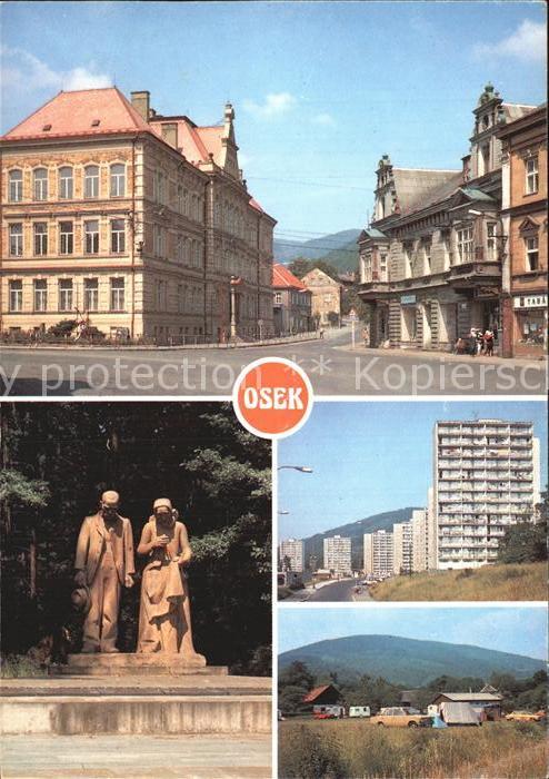 Osek Ossegg Strassenpartie Platz Denkmal Statue Neu