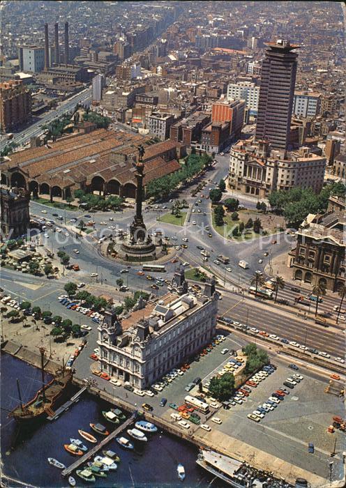 Barcelona Cataluna Colon Puerta de la Paz vista aerea