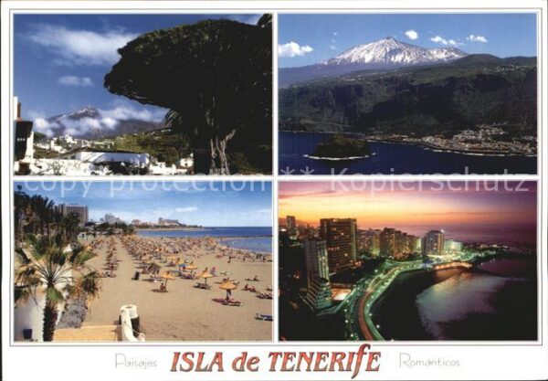 Puerto de la Cruz Panorama mit Vulkan Teide Strand Hotels