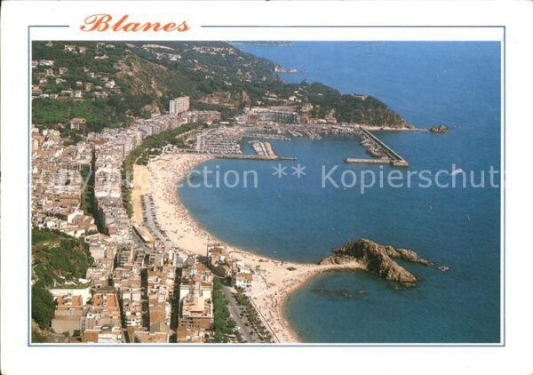 Blanes Strand Hafen Küste Fliegeraufnahme