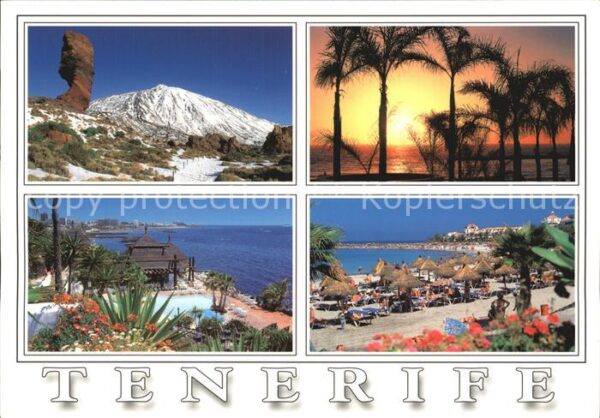 Tenerife Landschaft Sonnenuntergang unter Palmen