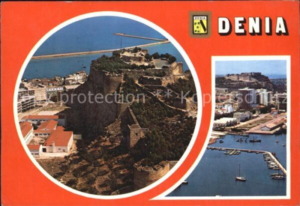 Denia Festung Stadtmauer Hafen Fliegeraufnahm