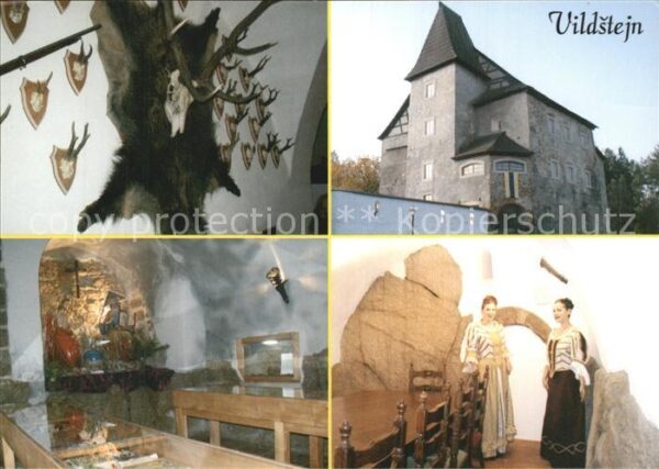 Skalna Hrad Vildstejn Burg Jagdtrophäen