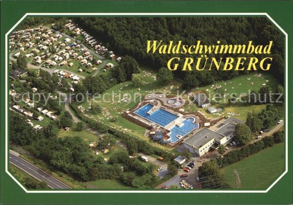 Gruenberg Hessen Waldschwimmbad Campingplatz Fliegeraufn