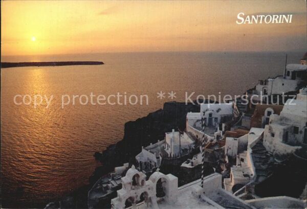 Santorin Aegaeis Sonnenuntergang am Meer