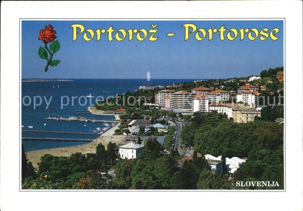 Portorose Istrien Panorama Hafen