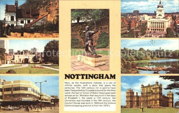 Nottingham UK Robin Hood Statue Castle Gate Wollaton