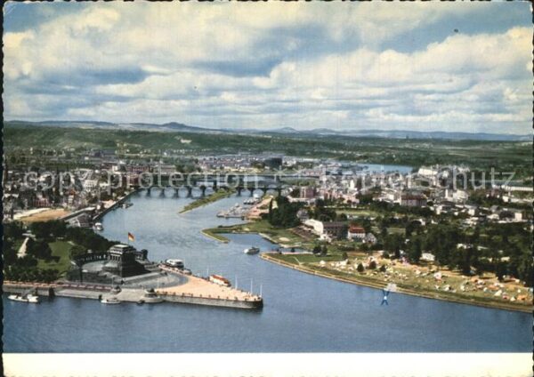 Koblenz Rhein Deutsches Eck mit Moselmündung