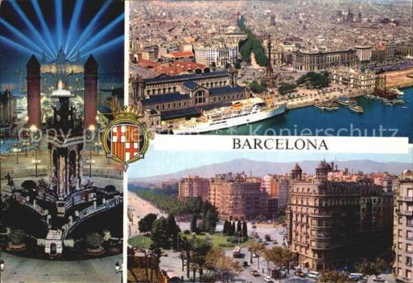 Barcelona Cataluna Plaza de Espana Vista General Diagonal