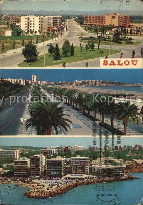 Salou Teilansicht Palmenallee Strand