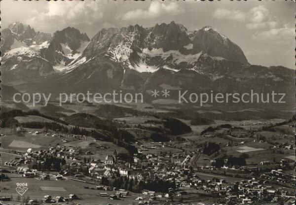 Kitzbuehel Tirol mit Wildem Kaiser Fliegeraufnahme