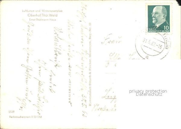 Oberhof Thueringen Ernst Thälmann Haus Fontäne – Bild 2
