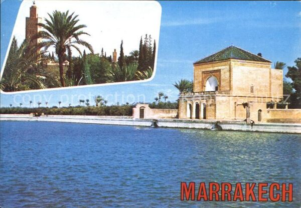 Marrakech Marrakesch Pavillon de la Menara La Koutoubia Vue