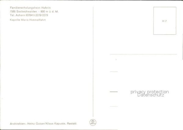 Sasbachwalden Familienerholungsheim Hohritt – Bild 2