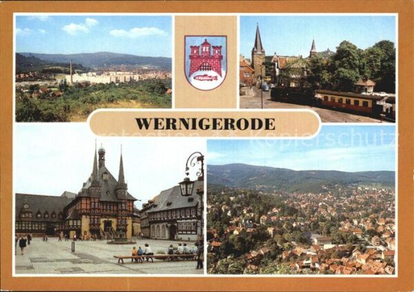 Wernigerode Harz Fliegeraufnahme Rathaus Harzquerbahn Bu
