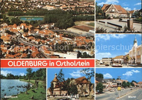 Oldenburg Holstein Fliegeraufnahme Hotel Zur Eiche Rathaus