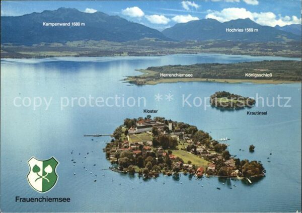 Frauenchiemsee Fliegeraufnahme mit Kloster Krautinsel