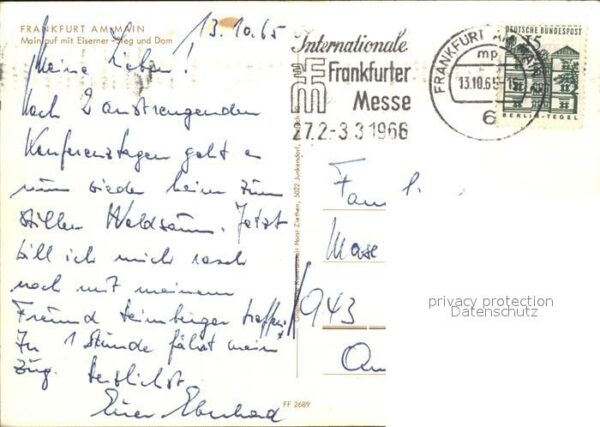 Frankfurt Main Mainpartie mt Eisernem Steg und Dom – Bild 2