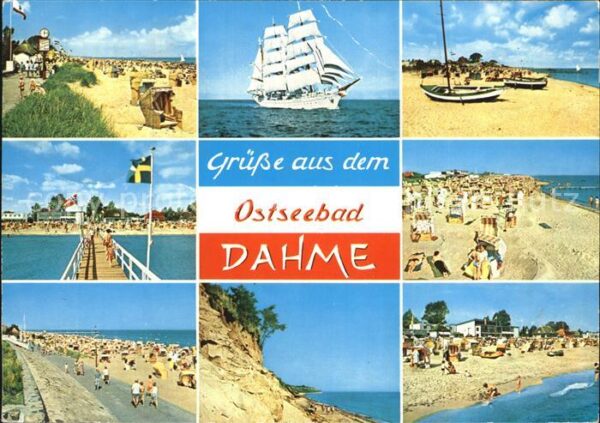 Dahme Ostseebad Strandpartien Seebrücke Segelschiff