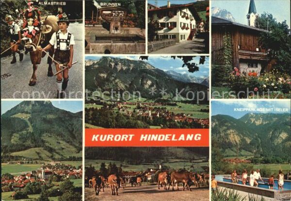 Hindelang Bad Almabtrieb Brunnen Tretanlage mit Isele
