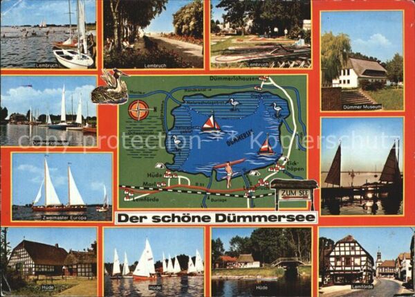 Duemmersee Diepholz Segelboote Fachwerkhäuser