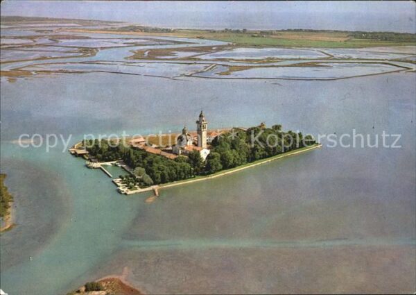 Grado Gorizia Fliegeraufnahme Laguno Isola di Barbana