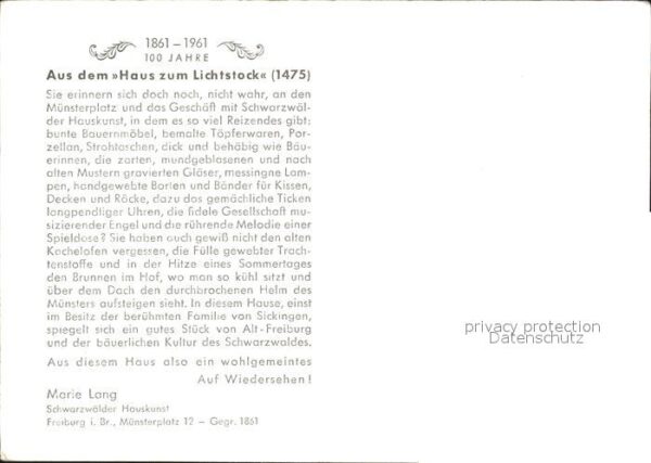 Freiburg Breisgau Haus zum Lichtstock Maria Lang – Bild 2