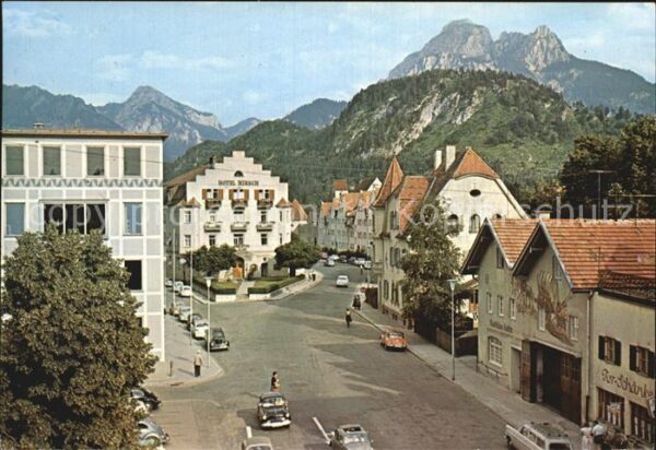 Fuessen Allgaeu Schulhausplatz mit Sebastianstrasse