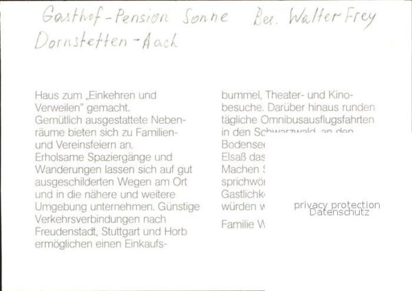 Dornstetten Wuerttemberg Gasthof Pension Sonne Doppelzimmer Spei – Bild 2