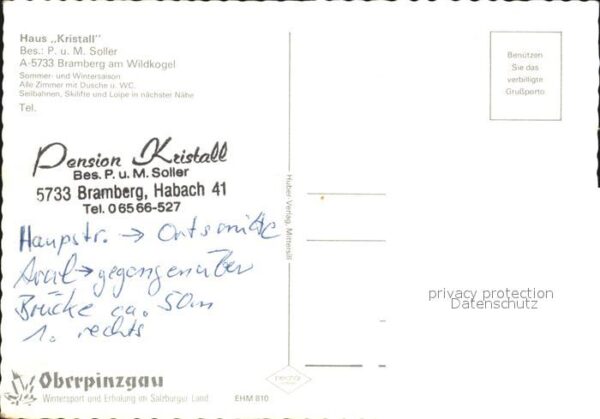 Bramberg Wildkogel Pension Kristall Doppelzimmer Empfang – Bild 2
