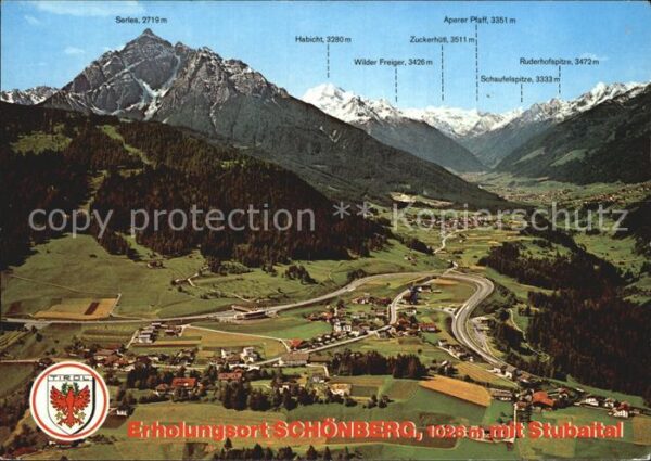 Schoenberg Stubaital Fliegeraufnahme