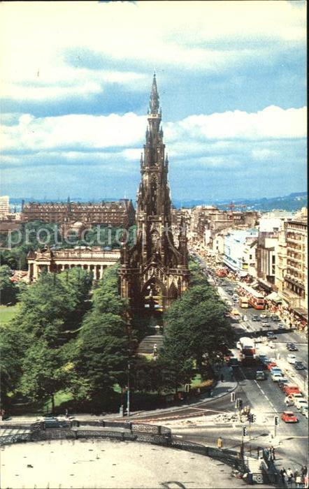 Edingburgh Grossbritannien Fliegeraufnahme Scott Monument Princess