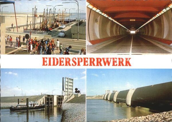 Eiderstedt Eidersperrwerk zwischen Hundeknoll und