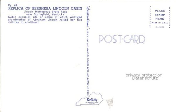 Springfield Kentucky Replica of Bersheba Lincoln Cabin Linco – Bild 2