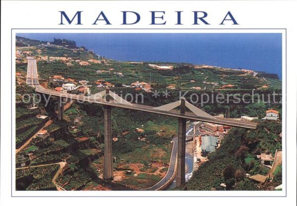 Ribeira dos Socorridos Moderna ponte Brücke Fliegeraufnahme