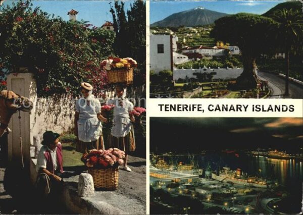 Tenerife Strassenhändler Teilansicht Hafen Nacht