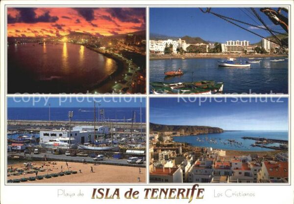 Playa de Los Cristianos Sonnenuntergang am Meer Hafen Küste