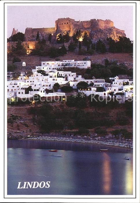 Lindos Lindo Ansicht mit Akropolis