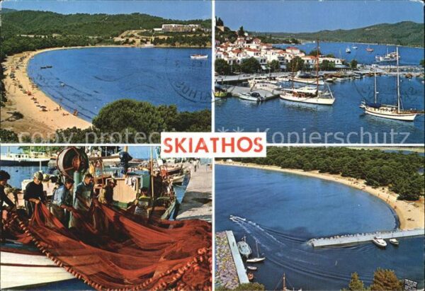 Skiathos Panorama Hafen Segelyacht Fischer
