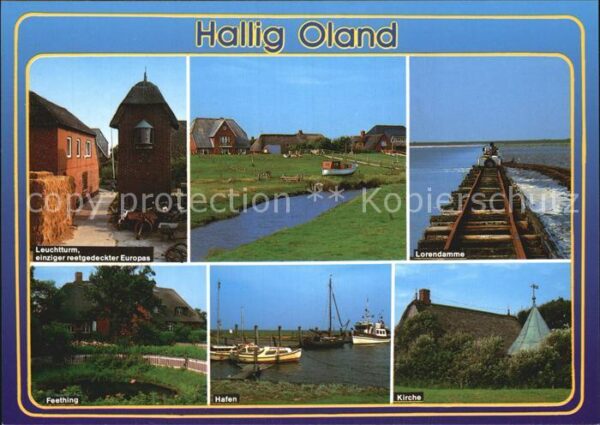 Hallig Oland reetgedeckter Leuchtturm Lorendamme Kir