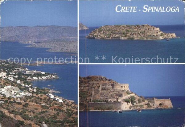 Spinalonga Teilansichten Insel Küste Festung