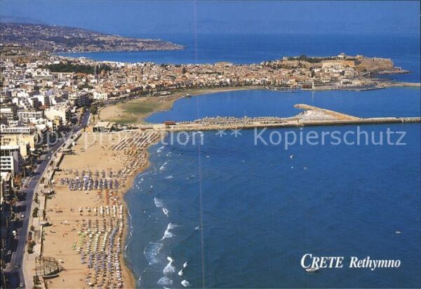 Rethymno Kreta Strand Küste Fliegeraufnahme
