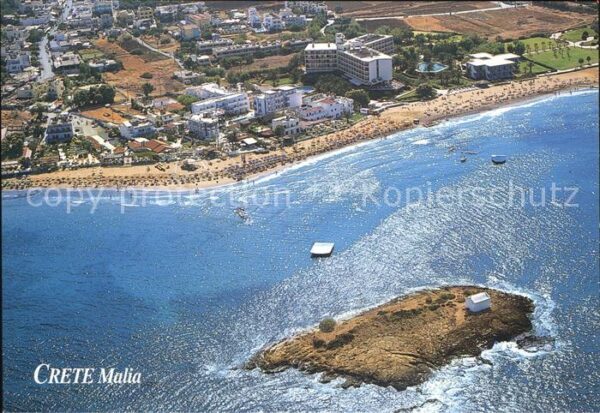 Malia Insel Küste Fliegeraufnahme