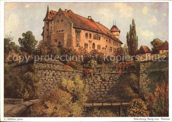 Moessler L. Nürnberg Burg von Westen