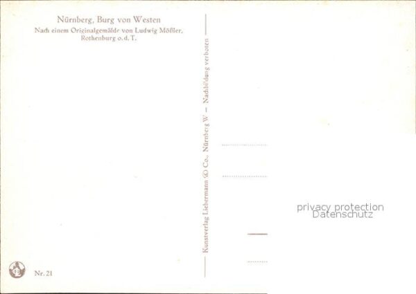 Moessler L. Nürnberg Burg von Westen – Bild 2