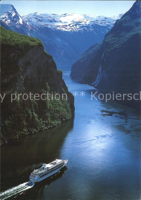 Schiffe Ships Navires Norway Geirangerfjord Waterfall The sev