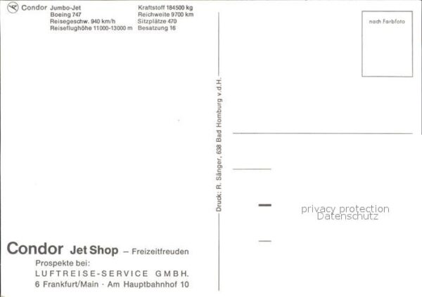 Flugzeuge Zivil Condor Jumbo-Jet Boeing 747 – Bild 2